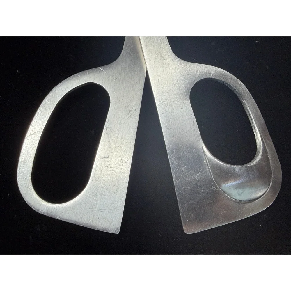 Vintage Scissor Salad Tongs 18/8 Stainless Steel Serving Spoon Fork Mid Century